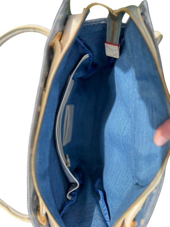 Hammitt Benjamin Style Tote Daisy Denim Clear Panels Leather Trim Large Bag - Picture 7 of 10